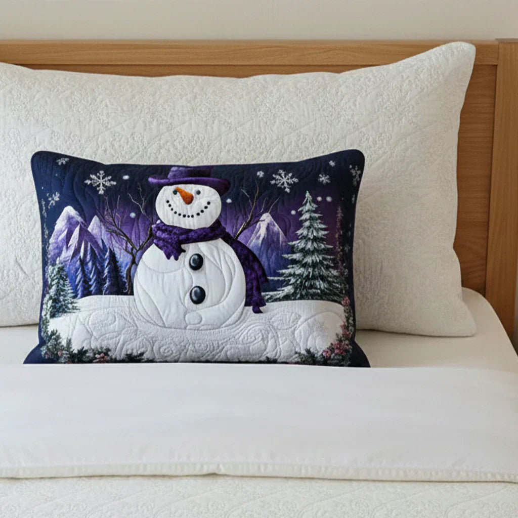 Tilkkutyynyn päällinen - violetti lumiukko